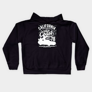 California West Coast Vintage Surf Beach Vacation Kids Hoodie